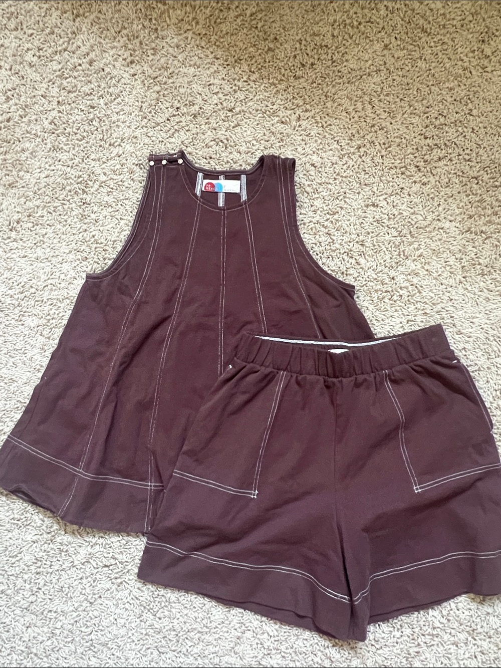 Women's Brown Tank Top & Shorts Set free people brown small we the free